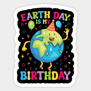 Earth Day Birthday Party Celebration Fun Globe Design Sticker